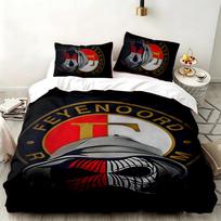 Feyenoord Rotterdam 3 dalių komplektas Puikiai tinka miegamajam patogus patalynės komplektas apima antklodės užvalkalą ir du pagalvių užvalkalus Ideali dovana gimtadieniui ar Kalėdoms 180cmx210cm