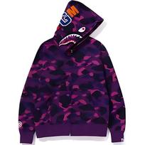 Bape Color Camo Shark Wide Fit Full Zip Double Hoodie 1K20-115-007 XXL blue