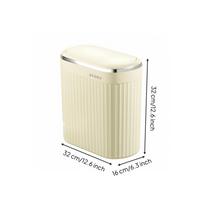 Trash Can with Lift-Open Lid Space-Saving Waste Bin Lightweight