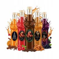 5x Futura 250ml butelės su etiketėmis Kalėdoms