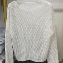 Hollow Knit Sweater Pullover Loose Lazy Sweater Long Sleeved Casual Base Top Cover L gray