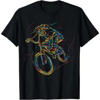 Colorful Abstract Art BMX Bar Turn 180 360 T-Shirt  Men Clothing Tops Graphic T Shirts Vintage T Shirt Camisas Streetwear XXXXL black