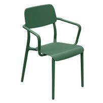Sodo kėdė Ferne Rimo pušų žalios spalvos plastikinė, su porankiais, ergonominė