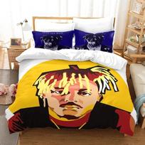 New Juice Wrld Bedding Set Single Twin Full Queen King Size Stars Juice Wrld Duvet Cover Set For Home Decor Comfoter Cover Set EU Twin(135x200cm) blue