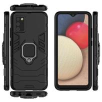 Ring Armor tough hybrid case cover + magnetic holder for Samsung Galaxy A03s (166.5) black