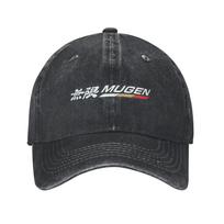 Mugen Motorsports Power Washed Denim Baseball Caps Snapback Baseball Hats Breathable Casquette Outdoor for Men's And Women's One Size gray