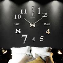 Fashion 3D big size wall clock mirror sticker DIY brief living room decor meetting room wall clock (as the picture,2D 27in Dia40-50cm)