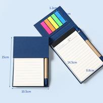 Compact Multi-color Flip-top Sticky Notes Notebook with Pen - Portable & Thickened Simple Notepad 70 Sheets Doolin Paper mėlyna