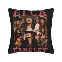 Vintage Ella Langley Pillowcases Novelty Pillow Case For Sofa Home Decoration Soft Pillow Cover Peach skin 18*18(CM)-1Pcs brown