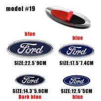 TMON9 Car Front Grille Emblem Rear Trunk Logo Badge For Ford Fiesta Focus 2 3 Mondeo Edge Ranger Fusion Kuga S-MAX Transit Accessories Ford 22.5X9cm