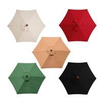 Black 2.7 Meters 6 Frame Garden Umbrella Canopy Cover Breathable Umbrella Replacement Canopy Cover For Beach Courtyard