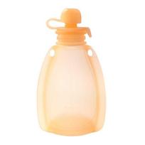 120ml Large Capacity Baby Food Pouch Food Grade Silicone Leakproof Food Storage Bag  Travel oranžinė
