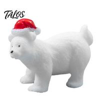 Desktop Garden Decorations Miniature Polar Bear Figurines, Durable Synthetic Resin Animal Figures Ornaments, Decorative Accents for Fairy Landscaping