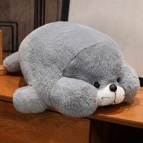 Mielas pliušinis ruonis su plaukais, gulintis pagalvės formos, minkštas Kawaii gyvūno pagalvėlės, mielos pliušinės ruonių lėlės gimtadieniui, Kalėdų dovanoms 28cm