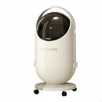 Wheeled Trash Can with Lid Large Capacity Bin Comfortable Height Rolling Garbage Cream White_with Wheels