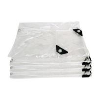 Transparent PVC Waterproof Tarpaulin Clear Porch Side Curtain Windproof Gazebo Shield Canvas Sheet With Ropes And Grommets 2mx2m