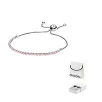 Pandora Women's Sparkling Strand Bracelet Pink 590524PCZ-OP 25CM-Original Box And Original Bag rožinė