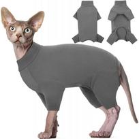 Pet Cat Full-Body Jumpsuit With Turtleneck Design Soft Acrylic Knit Hairless Cats XS To 2XL XS
