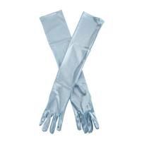 Formal Gloves in Long Dress Style, Full Finger Evening Gloves with Wedding Ready Coverage and Gentle Wearing Comfort dangaus mėlyna spalva
