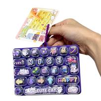 Mielas makaronų spalvos 26 klavišų Fidget Clicker raktų pakabukas, Streso mažinimo mini klaviatūros žaislas, Nešiojamas krepšio pakabukas piršto galiuko jutimo žaislas