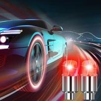2 Pcs Car Wheel Tire Led Light Colorful Equipment Valve Lamp Air Valve Stem Caps Cover Accessories For Mountain Bike Bicycle Motorcycle spalvota