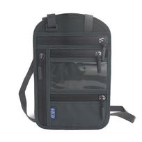 RFID Neck-Hanging Passport and Ticket Holder with Protective Cover tamsiai pilka spalva