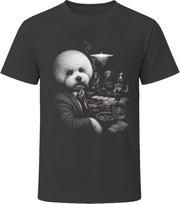 Bichon Frise Dog Playing Cards Midnight Poker Game T-Shirt 2XL gray