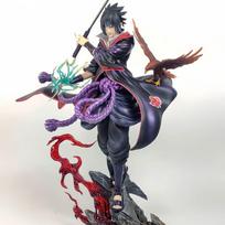 24cm Naruto Uchiha Sasuke Anime Figure Uzumaki Naruto Action Figurine Model Pvc Statue Desk Ornament Collection Toy Xmas Gift gray