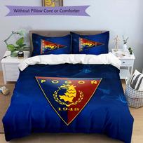 MKS Pogoń Szczecin 3pcs Bedding Set Duvet Cover Closure Includes 1 Duvet Cover & 2 Pillowcases for All Seasons Bedroom Home Dorm Decor 135cmx200cm