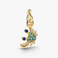 Pandora Crab Dangle Charm 764684C01 14k Gold Plated beige