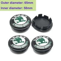 56/60/65mm 4pcs for SKODA Superb Octavia A7 Fabia Rapid Kodiaq RS Kamiq MG21 Tour Yeti Karoq Car Styling Wheel Center Cover Caps Logo