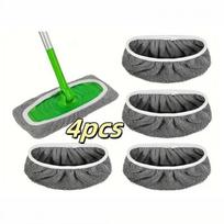 4Pcs Mop Cloth Absorbent Sponge Flat Mop Microfiber Washable Mop Pads Washable Wet Pads Sponge Water Absorption 4pcs pilka spalva