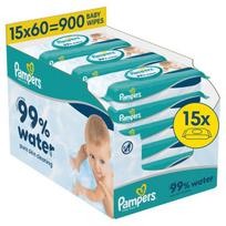Pampers Aqua Servetėlės Kūdikiams, 15 Pakuotė, 900 Servetėlės