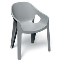 Sodo krėslas FERNE Premo šviesiai pilkas plastikinis ergonominis