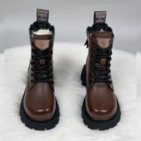 Versatile retro soft leather Martin boots for women's winter new soft leather thick-soled mid-heeled locomotive short boots for women 40 black