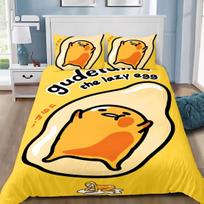 Funny Lazy Egg Duvet Cover Pillowcase,G-Gudetama Bedding Set Adult Boy Girl Bedroom Decoration Single Double Large Size 140x200cm-2pcs