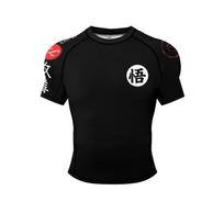 Handsome Men Running Compression T-shirts Sportswear Gym Rash Guard With Silicon Hem Boxing Training Jiu Jitsu Bjj Sports Tops 8XL black