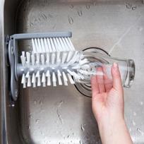 Sink Side Suction Cup Washing Brush white