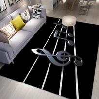 Music Area Rug Piano Keyboard Carpet Non Slip Musical Floor Mat for Home Living Room Bedroom Decor 60x90cm