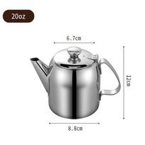 304 Stainless Steel Teapot with Oil Filter - Ideal for Brewing and Serving in Restaurants, Hotels, and Homes gray