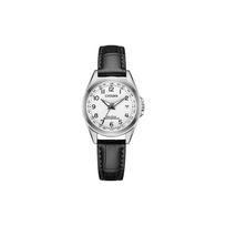 CITIZEN Eco-Drive series, 100 meters waterproof, optical Quartz, leather strap, , same style for men and women, white dial EC1180-14A