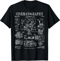 Cinematography Movie Film Camera Vintage Patent Print T-Shirt 5XL įvairiaspalvis