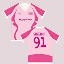 Ed Sheeran Graphic SHEERAN 91 Jersey Harajuku Unisex V-neck Casual Shirt Top Summer Comfortable Breathable Tee Unisex Casual Tee XS pink
