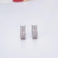 Copper Zirconia Heart Ear Cuff Earrings - Simple, Fashionable, Elegant Design gray