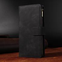 CAESBON Wallet Multi-card Zipper Kickstand Magnetic Flip Leather Case For Google Pixel 10 Pro XL 9 Pro 9A 8 7 5 4A 4G 5G 3A XL Pixel 4A 4G&Case & Strap black