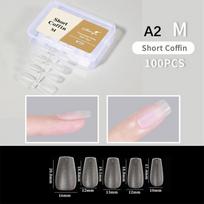 100PCS Press On Soft Gel Nail Tips Full Coverage False Nails Natural Extension Supplies For Quick Salon Style Nails A2 white