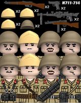 MOC II Pasaulinio karo Italijos Kareivių Figūrėlės Statybiniai Blokiniai Italijos Armijos Pėstininkų Karininkas Ginklai Pistoletas Apsiaustas Šalmai Tanko Patranka Blokeliai Žaislai gryna
