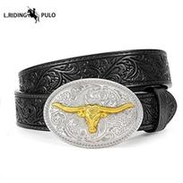 Vaikų vakarietiškas diržas Berniukams ir mergaitėms Vakarietiška sagtimi reljefinis diržas With buckle-100cm gray