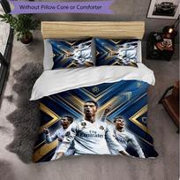 Cristiano Ronaldo Raštas 3 Dalių Patalynės Komplektas Minkštas Mikropluošto Antklodės Užvalkalas Su Pagalvių Užvalkalais Miegamajam 140cm*200cm
