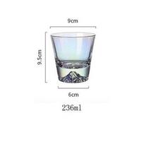 2/1Pcs 3D Japanese Mount Fuji Wine Glass Crystal Snow Mountain Xo Whisky Rock Glass Fujiyama Snowberg Juice Milk Beer Water Cups 1Pcs white
